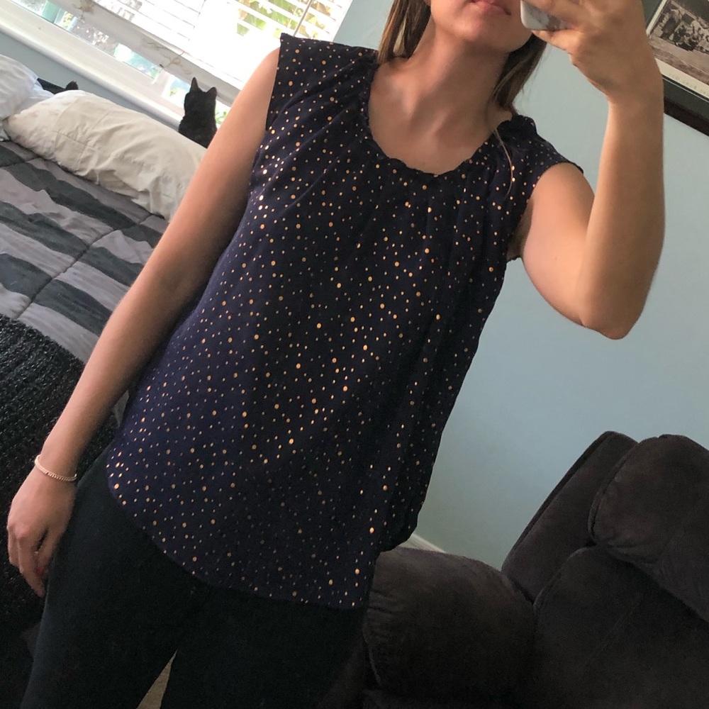 Navy Confetti Blouse